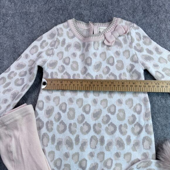 Cynthia Rowley 12M NWOT Baby Leopard Sweater Dress with Tights and Hat - Picture 5 of 6